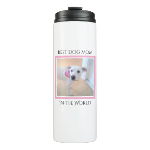 Photo of Cute Sweet White Puppy Dog Face Pink Thermal Tumbler