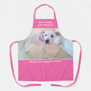 Photo of Cute Sweet White Puppy Dog Pink Best Mum Apron