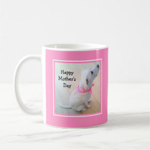 Photo of Cute White Dog Wearing Pink Scarf Coffee Mug