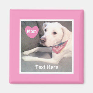 Photo of Cute White Labrador Mix Dog Pink Mum Magnet