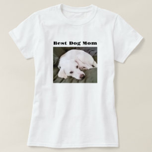 Photo of Cute White Puppy Dog Best Mum T-Shirt