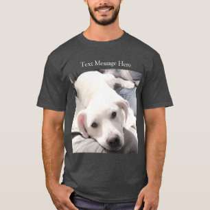 Photo of Cute White Puppy Dog Easter Gift Grey T-Shirt