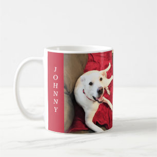 Photo of Cute White Puppy Dog Smiling Red Love Coffee Mug
