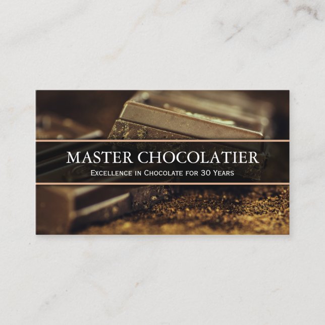 Photo of Dark Chocolate, Chocolatier Business Card (Front)