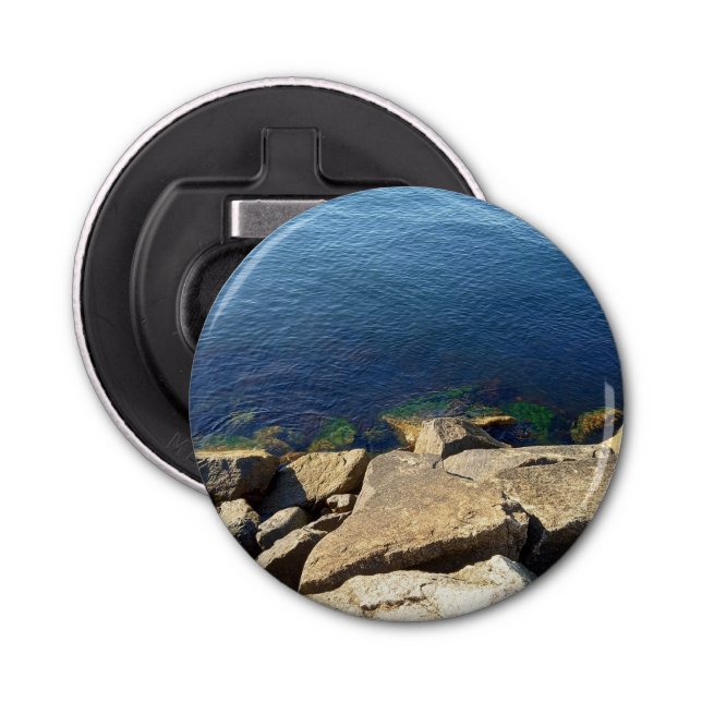 Photo of Deep Blue Atlantic Ocean Rocky Cliff  Bottle Opener (Front)