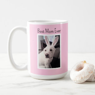 Photo of Dog Wearing Bunny Ears Best Mum Ever Pink Coffee Mug