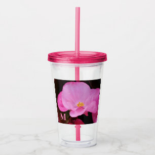 Photo of Elegant Hot Pink Flower Acrylic Tumbler