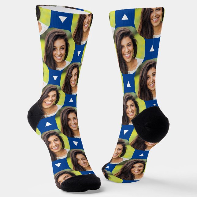 Photo of Girlfriend for Boyfriend Blue Socks (Angled)