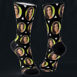 Photo of Girlfriend for Boyfriend Cute Black Socks<br><div class="desc">These cute photo of girlfriend for boyfriend black socks feature your own photo with a white triangles pattern and are sure to bring your boyfriend a smile! He will think of you every time he pulls on these socks, (and may make him love you more!) This is a great gift...</div>