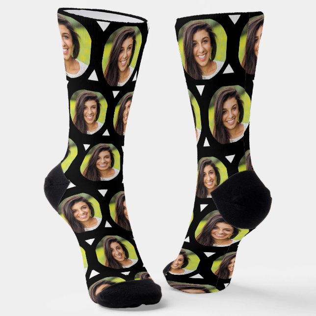 Photo of Girlfriend for Boyfriend Cute Black Socks (Angled)