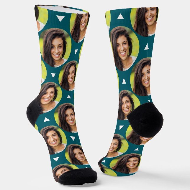 Photo of Girlfriend for Boyfriend Fun Dark Teal Socks (Angled)