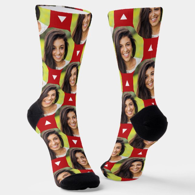 Photo of Girlfriend for Boyfriend Fun Red Socks (Angled)