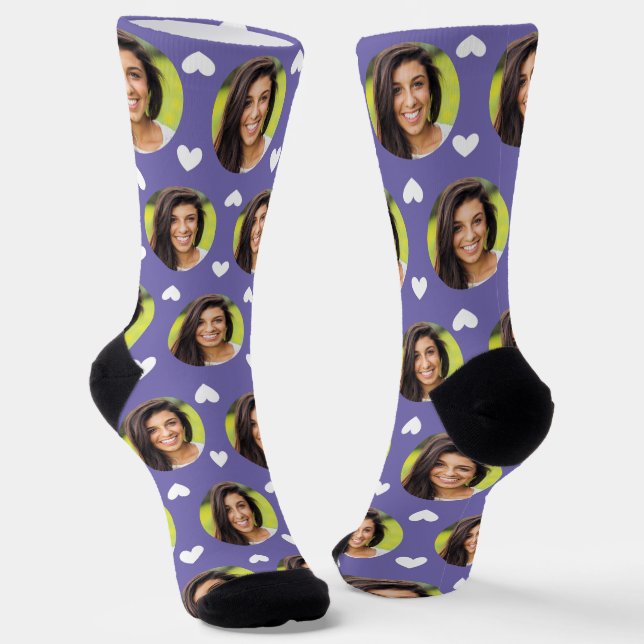 Photo of Girlfriend For Boyfriend Periwinkle Heart Socks (Angled)