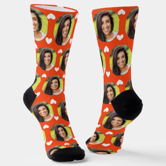 Photo of Girlfriend For Boyfriend Sporty Orange Socks (Angled)