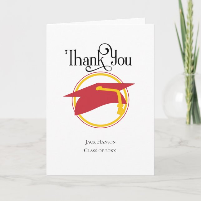Photo of Grad, GRADUATION Thank You  Card (Front)