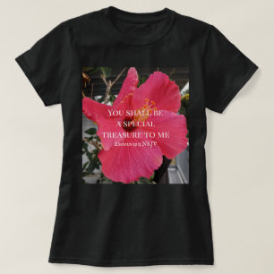 Photo of Hibiscus Special Treasure Bible Verse T-Shirt