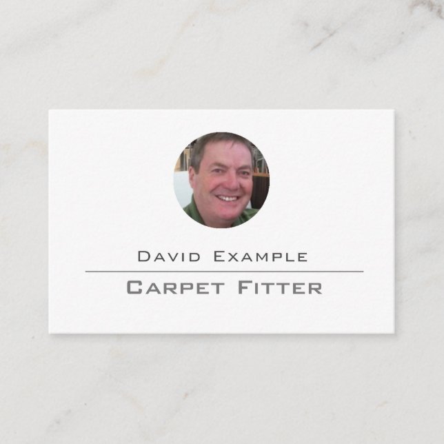 Photo of Holder on a Carpet Fitter Business Card (Front)