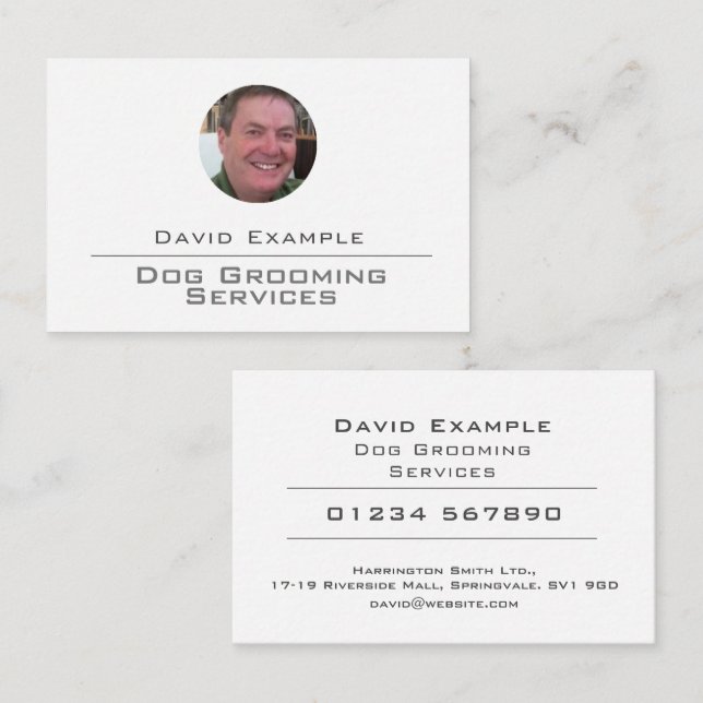 Photo of Holder on a Dog Grooming Business Card (Front/Back)