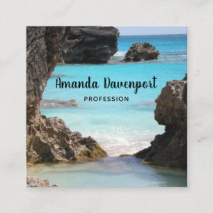 Photo of Island Coast & Tropical Sea Square Business Card