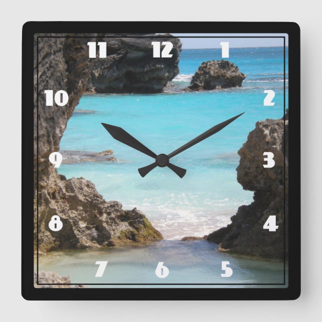 Photo of Island Coast & Tropical Sea Square Wall Clock (Front)