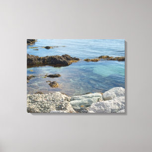 Photo of Low Tide Translucent Atlantic Ocean Water Canvas Print