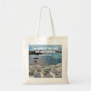 Photo of Low Tide Translucent Ocean Bible Verses Tote Bag