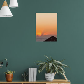 photo of morning sunrise over the ocean  poster