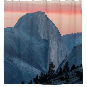 PHOTO OF MOUNTAIN DURING GOLDEN HOUR SHOWER CURTAIN