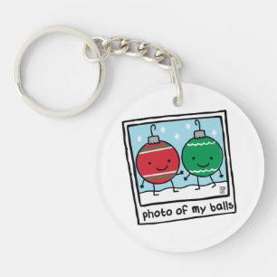 PHOTO OF MY BALLS Merry Christmas Key Ring
