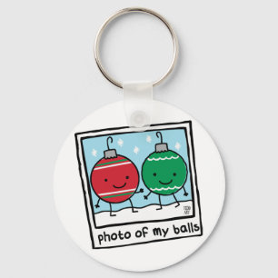 PHOTO OF MY BALLS Merry Christmas Key Ring