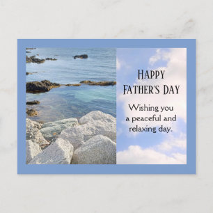 Photo of Ocean and Sky Happy Father's Day Blue Holiday Postcard