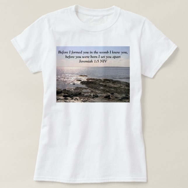 Photo of Ocean God Knew You Bible Verse T-Shirt (Design Front)