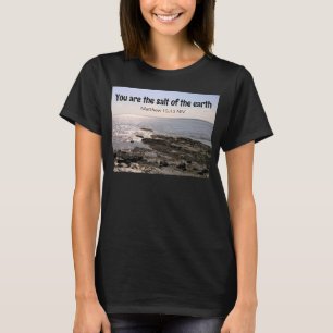 Photo of Ocean Salt of the Earth Bible Verse Black T-Shirt