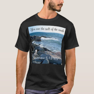 Photo of Ocean Salt of the Earth Bible Verse Blue T-Shirt