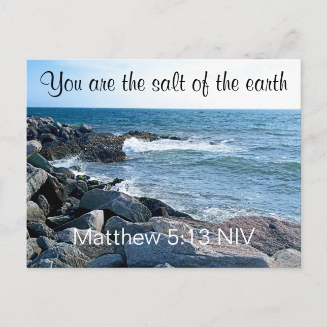 Photo of Ocean Salt of the Earth Bible Verse Postcard (Front)