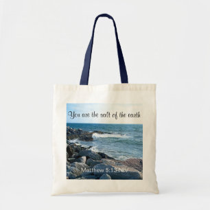 Photo of Ocean Salt of the Earth Bible Verse Tote Bag