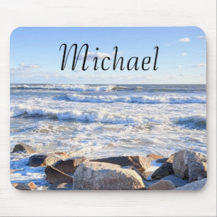 Photo of Ocean Shore Custom Name Mouse Mat