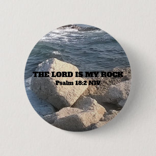 Photo of Ocean The Lord is My Rock Bible Verse 6 Cm Round Badge