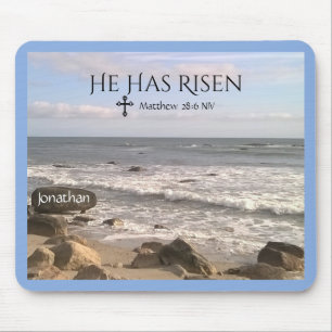 Photo of Ocean With Resurrection Scripture Easter  Mouse Mat