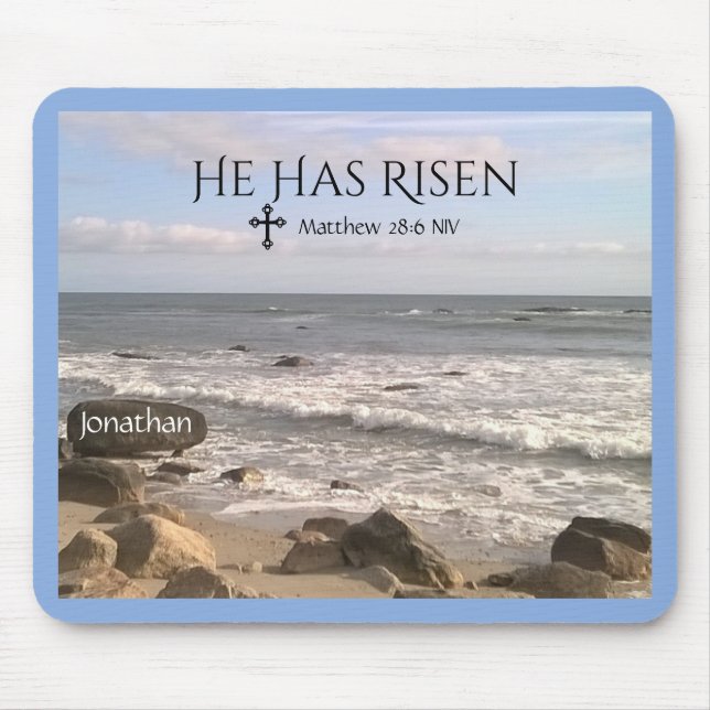 Photo of Ocean With Resurrection Scripture Easter  Mouse Mat (Front)