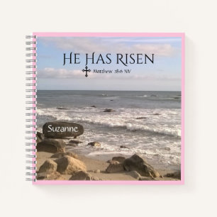 Photo of Ocean With Resurrection Scripture Easter Notebook