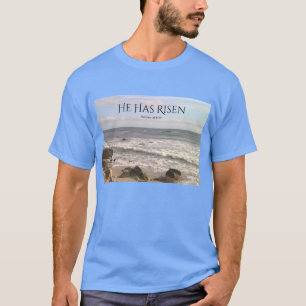 Photo of Ocean With Resurrection Scripture Easter T-Shirt