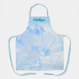 Photo of Peaceful Light Blue Sky Custom Name Apron