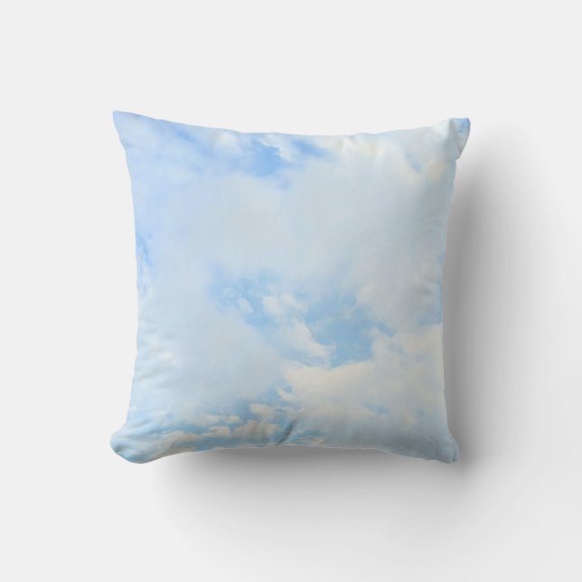 Photo of Peaceful Light Blue Sky Simple Cushion (Front)