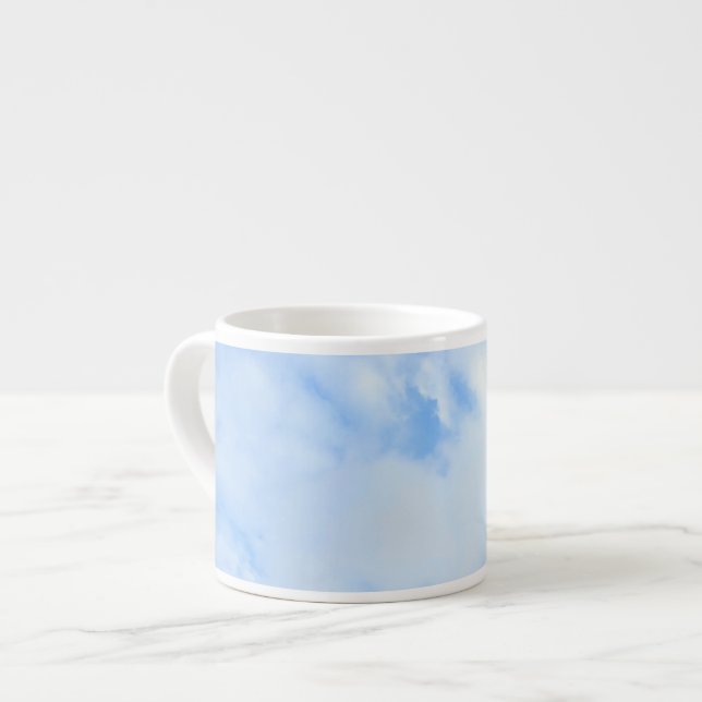 Photo of Peaceful Light Blue Sky Simple Espresso Cup (Front Left)