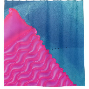 Photo of pink inflatable toy shower curtain