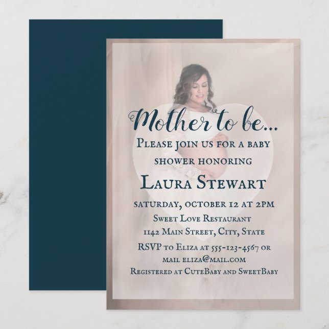 Photo of Pregnant Woman - Baby Shower Invitation (Front/Back)