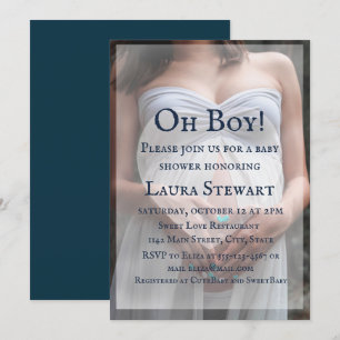 Photo of Pregnant Woman - Baby Shower Invitation