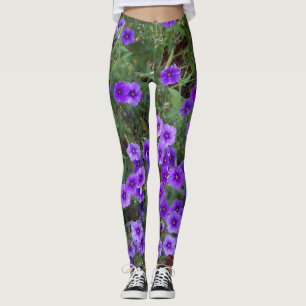 Photo of Purple Phlox flowers on Leggings