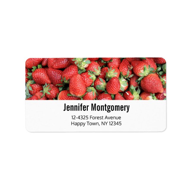 Photo of Red Juicy Strawberries Label (Front)